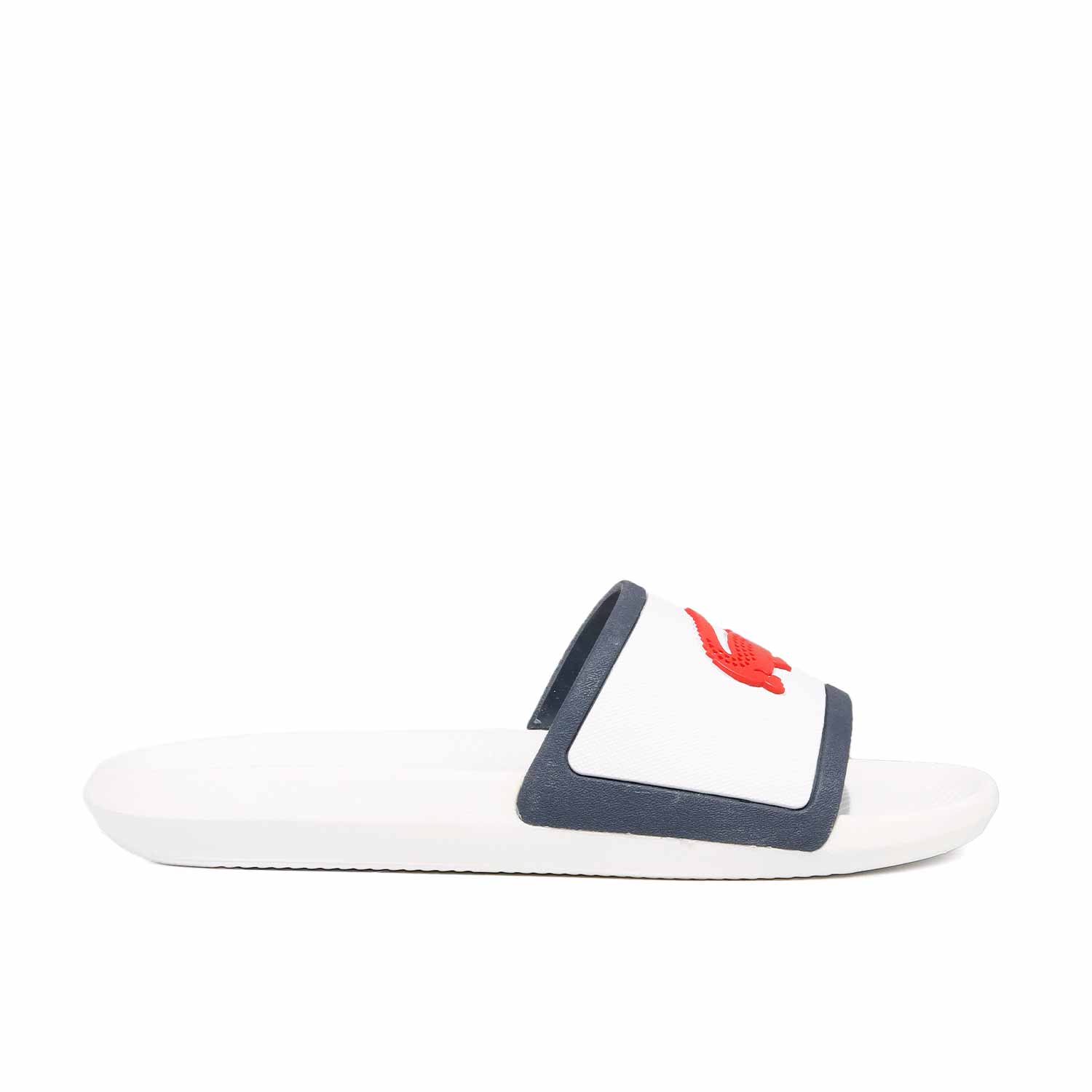 Sandalia Lacoste Croco Slide Hombre 39CMA0043 Blanco Azul