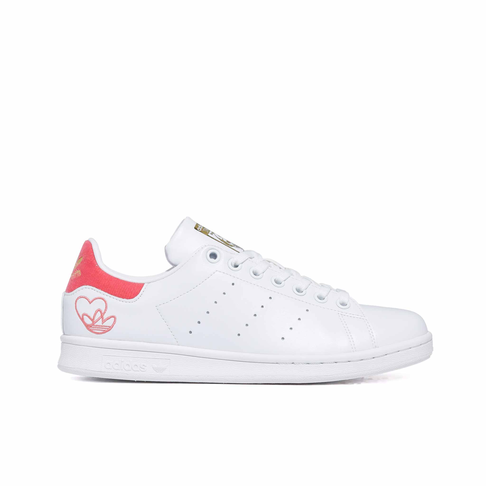 Tenis Adidas Stan Smith Mujer G55666 Casual Blanco Rosa