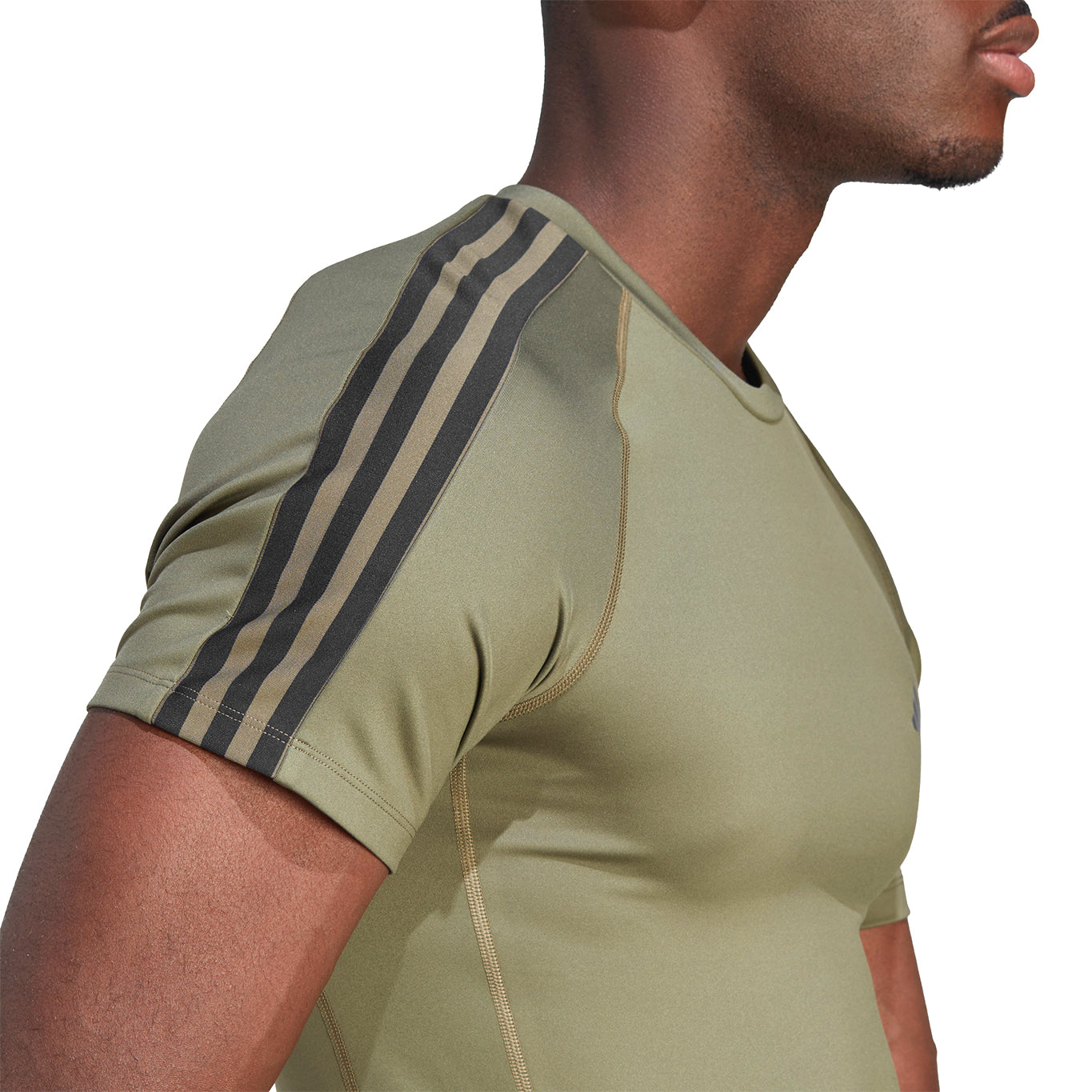 Playera Adidas de Entrenamiento Techfit 3 Franjas