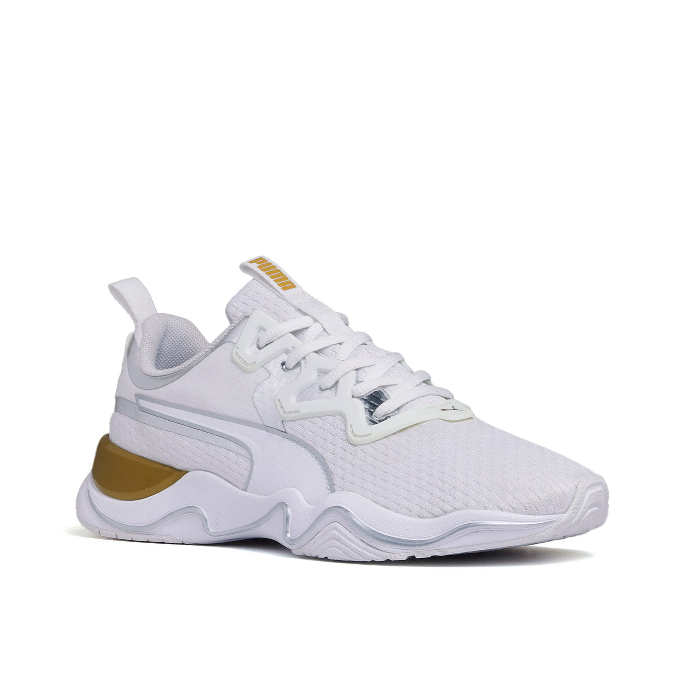 Tenis Puma Zone XT Metal Mujer 193032 01 Casual Blanco Dorado