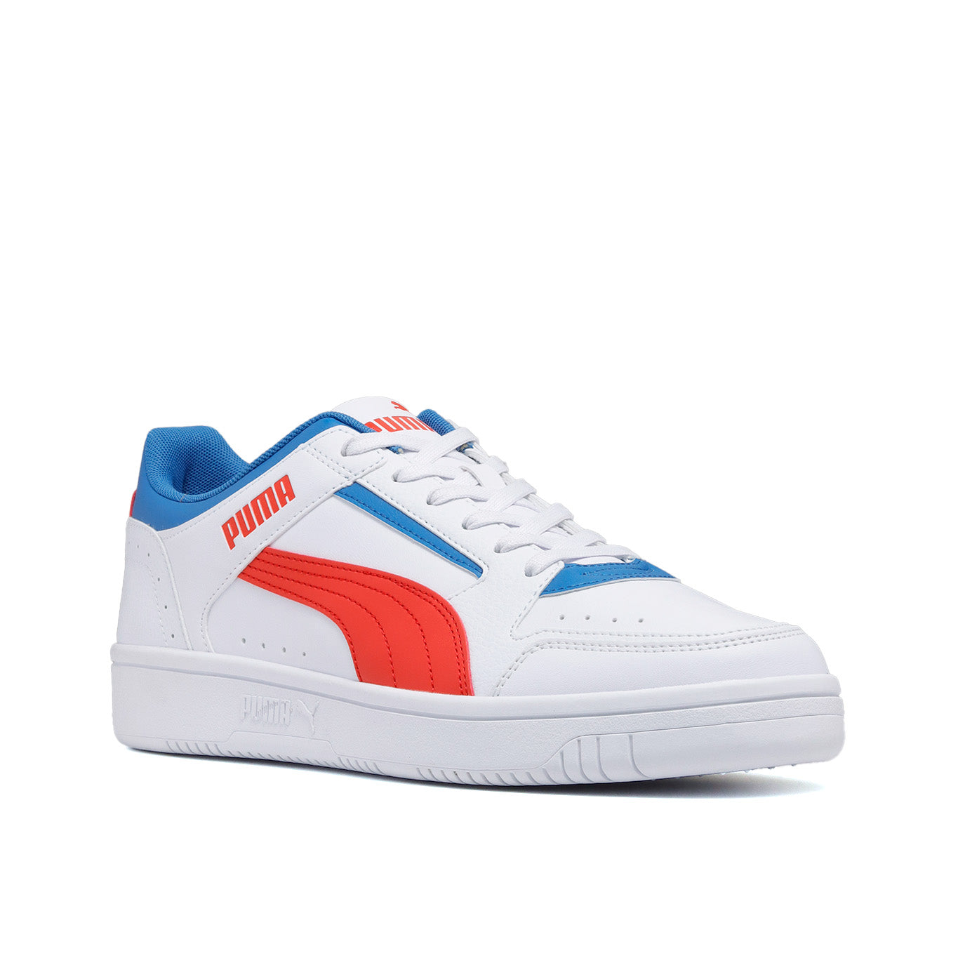 Tenis puma blanco online con rojo y azul