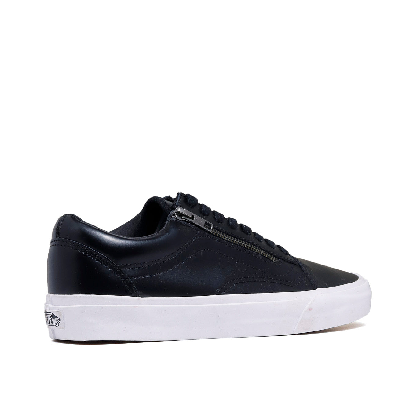 Vans negras de cuero new arrivals