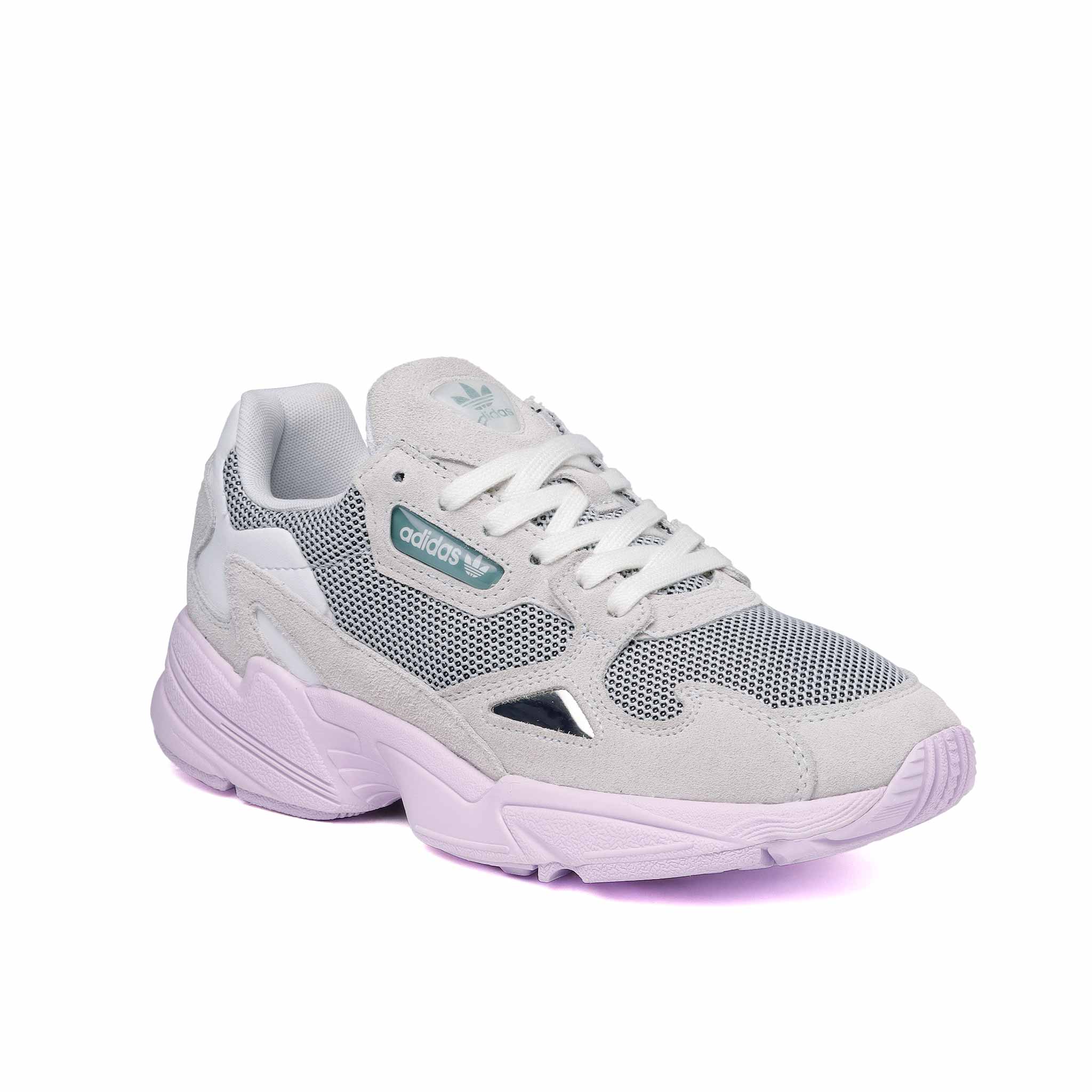 Tenis Adidas Falcon Mujer FV1103 Casual Gris Morado