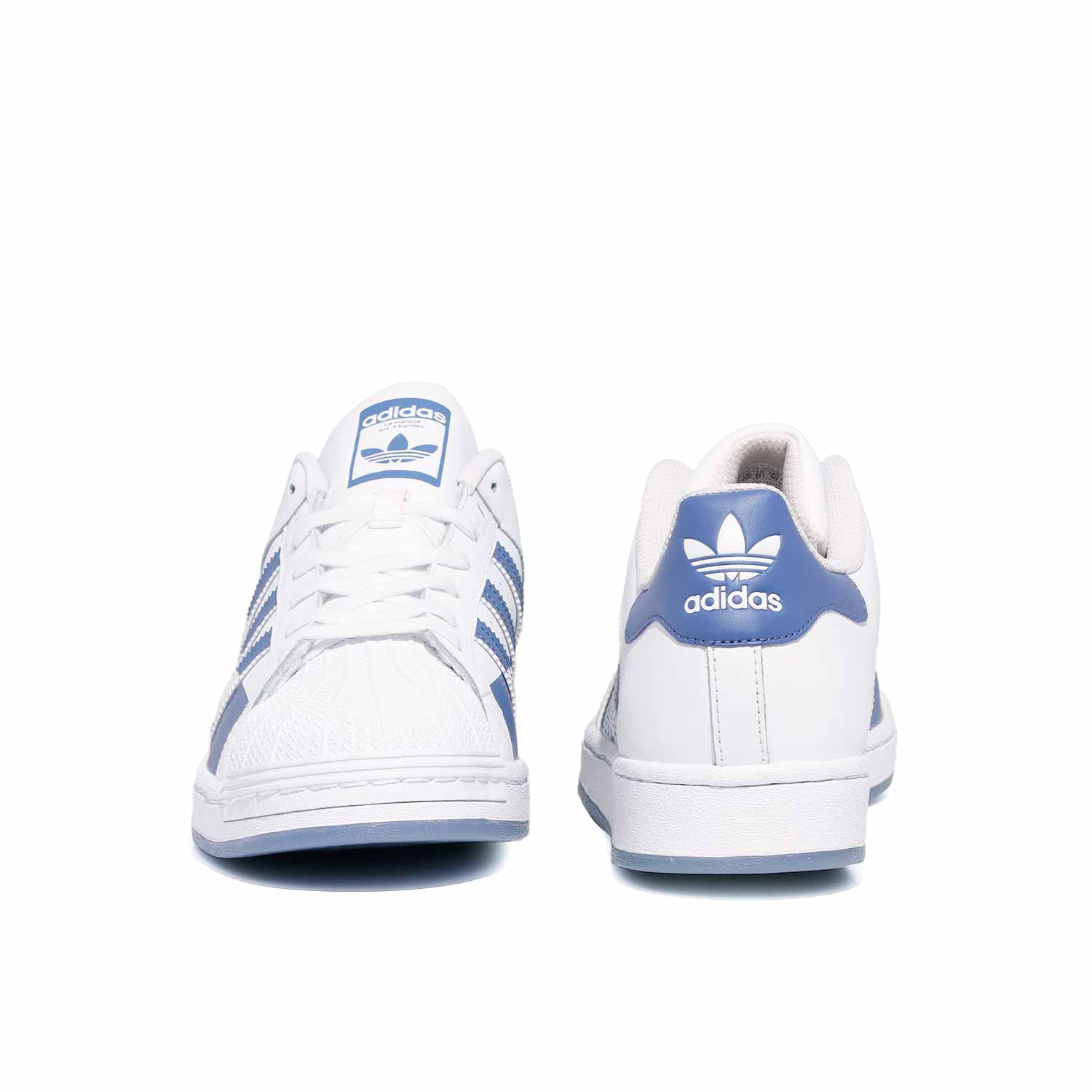 Adidas blancos con discount azul