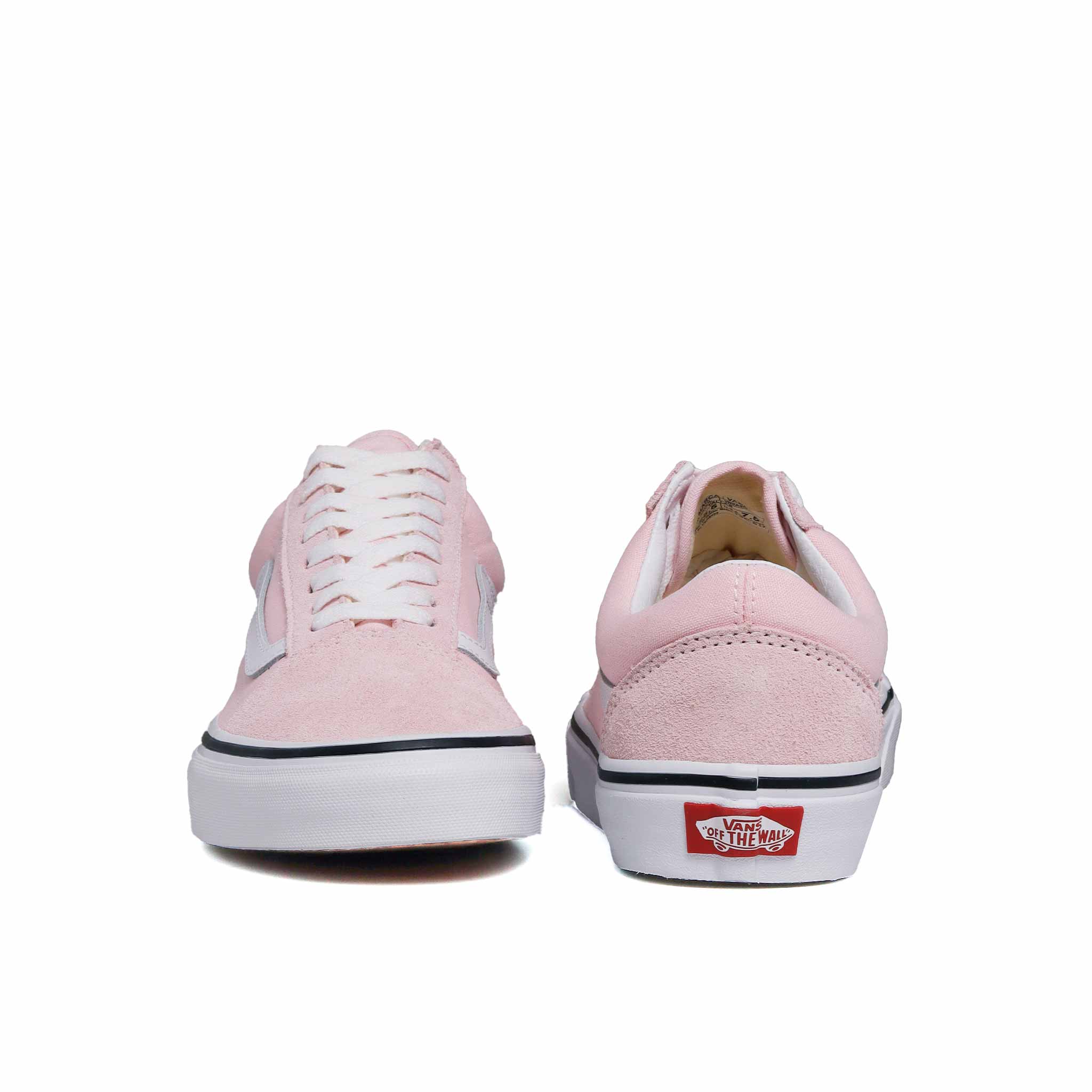 Vans rosa best sale e branco